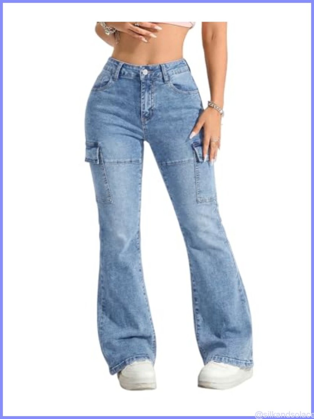 Womens High Waisted Flare Jeans Stretchy Bell Bottom Denim Pants Y2K
